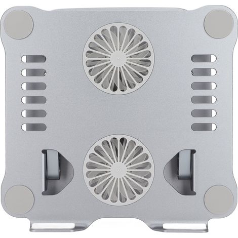 Laptopständer aus Aluminiumlegierung mit 2 Lüftern, faltbar und verstellbar, für Laptops von 10 bis 17,3 Zoll, dunkelgrau. (1/5)