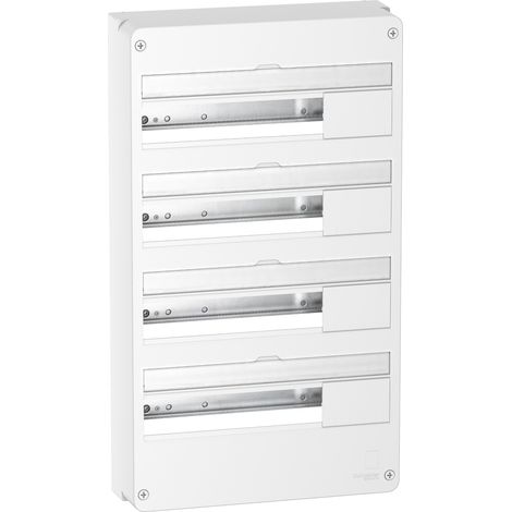 Schneider – Coffret électrique apparent 72 modules – 4 rangées de 18 modules – Intensité 90A – IP30 – R9H18404