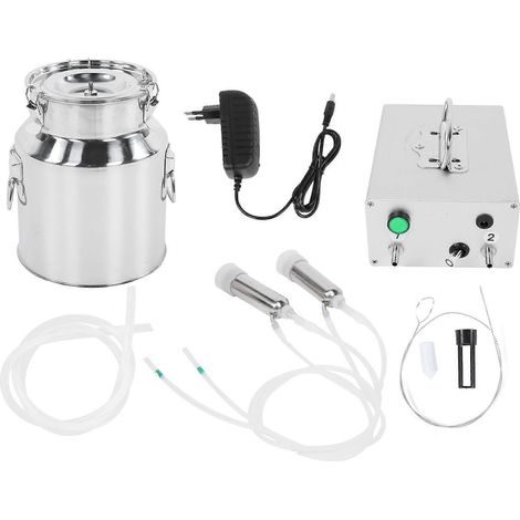 Trayeuse électrique 14L pour vache, kit complet avec pompe à vide pulsée, adaptateur domestique, machine à traire chèvre et vache, pulseur intégré (1/5)