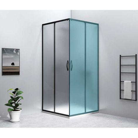 Gelco Sigma Simply - Puerta de ducha de 90 cm, cristal Brick/negro GS2490B (1/5)
