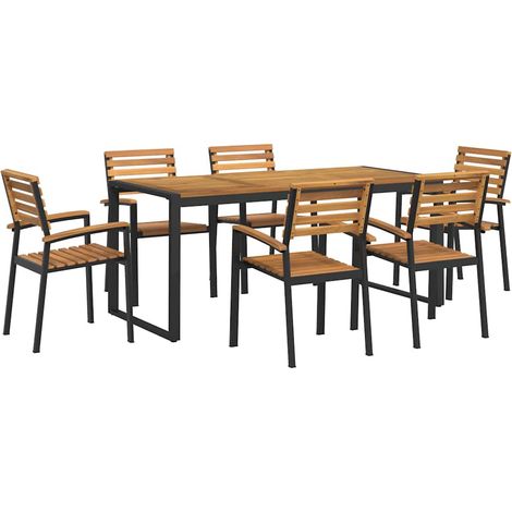 Maison Exclusive - 7-tlg. Garten-Essgruppe Massivholz Akazie und