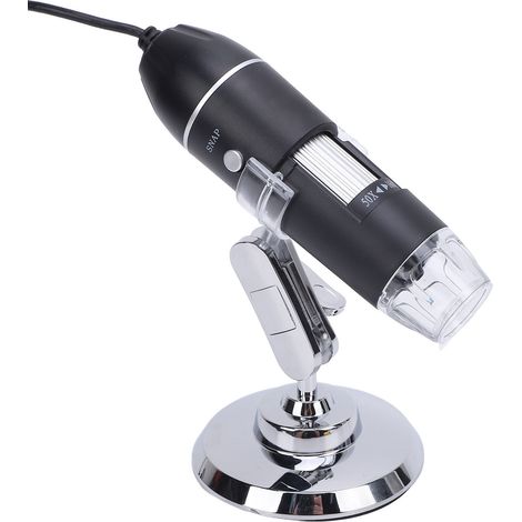 Microscope USB portable 1600X Electron 3 en 1 numérique de poche avec support rotatif à 360° et 8 LED (1/5)
