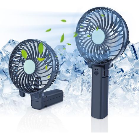 Ventilateur portable rechargeable USB 3 vitesses, mini ventilateur de bureau pliable, refroidissement silencieux pour l'intérieur, le camping, la maison, le bureau, l'école, les voyages et le camping.