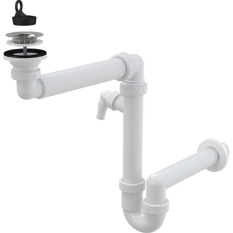 Alcadrain Raumsparsiphon DN40 für die Waschbecken DN63 mit Geräteanschluss