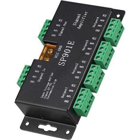 RGB LED Amplifier 2811, signal amplifier for RGB light strip, 5-channel SPI signal amplifier SP901E