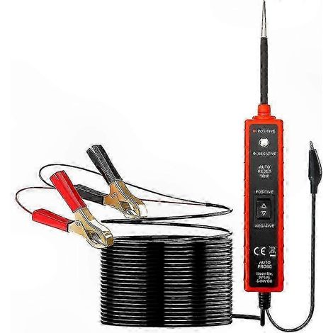6–24 V Gleichstrom-Kfz-Stromkreisprüfer (rot), elektrische Diagnose für Fahrzeugsysteme, Durchgangs- und Spannungsprüfer, Kabel- und Sicherungsprüfer, für Werkstatt und Heimgebrauch (1/5)