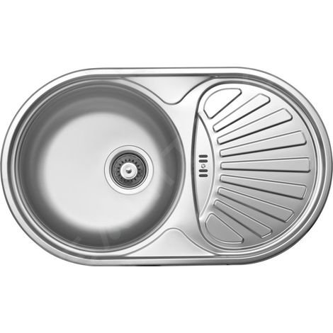 Novaservis Éviers - Évier, 440x740 mm avec trop-plein, inox DR44/74 (1/2)