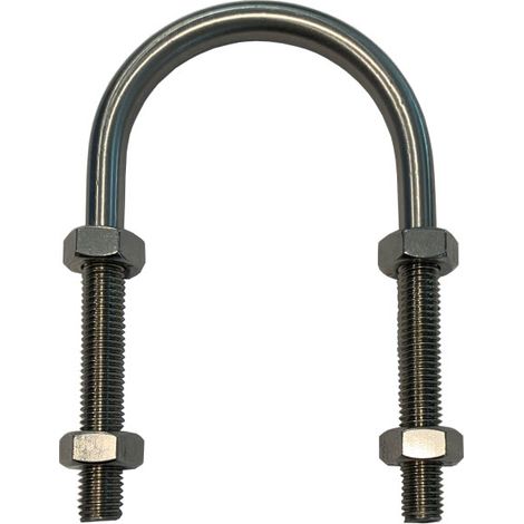 U-Bolt M10 x65mm Thread, 44mm Inside Diam, 96mm Inside Height BZP(Zinc Plated) (1/2)
