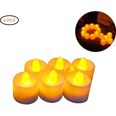 Lot de 6 Bougies LED Sans Flamme Blanc Chaud Effet Réaliste Piles Incluses Décoration Intérieure Mariage Anniversaire (1/5)