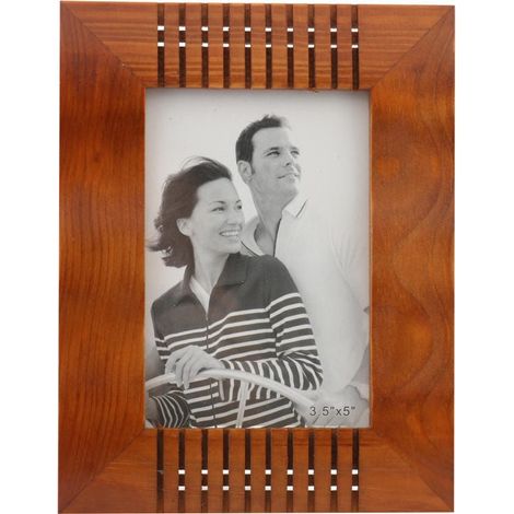 Holz-Standbilderrahmen, gewellt, braun, geriffelt, 14 x 17,7 cm (1/4)