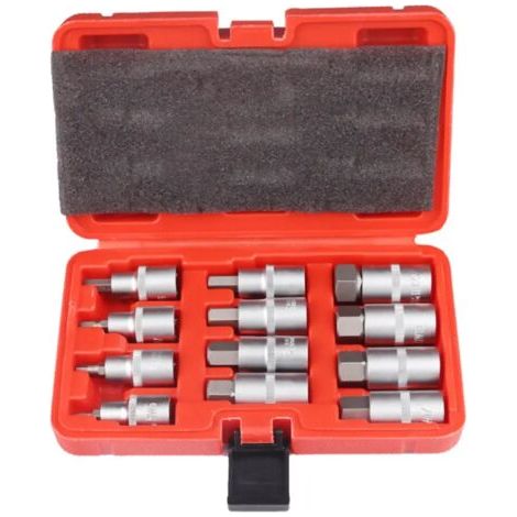Set de llaves de 12 piezas multifuncional con diferentes tamaños de acero para herramientas, incluye bits y insertos de llaves de vaso. (1/3)