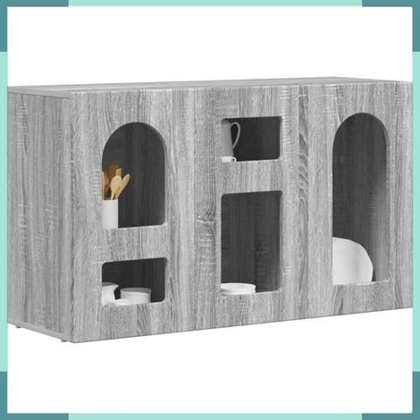 Buffet - 891350 - Gris Sonoma - Bois d'ingénierie - 100 x 35 x 59 cm (1/5)