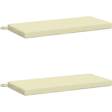 Coussins de banc 2 pièces SOEST 2 pc 100 % polyester Crème vidaXL