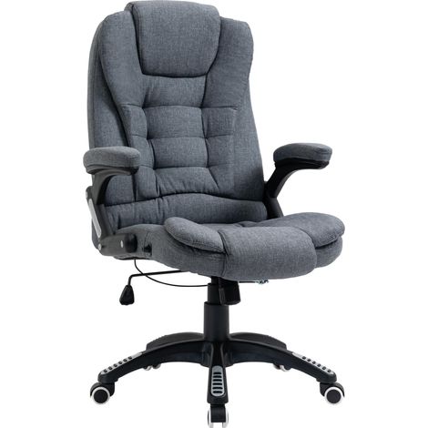 Sedia Poltrona Presidenziale da Ufficio 67x72x110-120 cm in Tessuto Grigio (1/5)