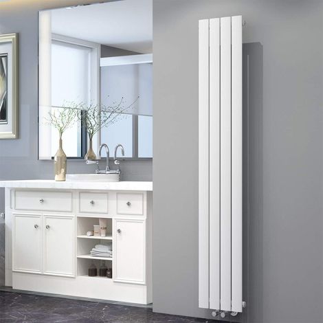 ELEGANT Design Heizkörper Flachheizkörper Weiß 1800x308mm Vertikal Einlagig