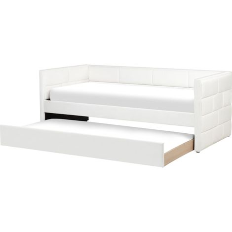 Trundle Bed Velvet CHAVONNE 90 x 200 cm (EU Single) Off-White