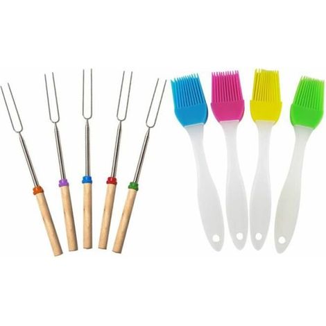 royaluxe - Fourchette à barbecue en acier inoxydable Brosse à huile pratique Cuisine Cuisine en plein air Extérieur (1/4)