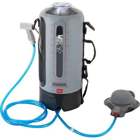 Douche de camping - Kit de douche solaire avec pompe à pied et pommeau de douche - Douche de camping portable pour camping, jardin, lavage de voiture, plage, voyage, animal domestique (1/5)