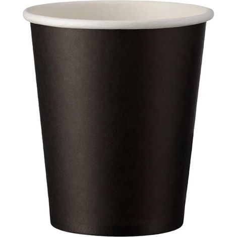 Vaso individual con vaso de papel, negro, 80 mm de diámetro, capacidad de 8 oz, 50 unidades (1/2)