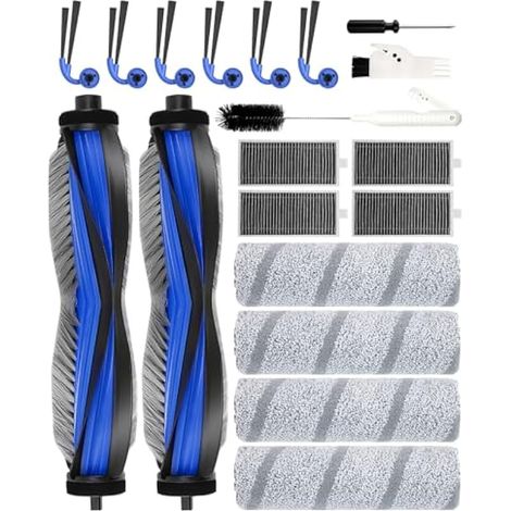 Accessori compatibili con ECOVACS DEEBOT X11 OmniCyclone/X11 Pro Omni, 19 pezzi: panni per la pulizia, spazzole principali, spazzole laterali, filtri HEPA. (1/5)