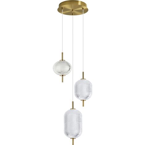 Lampada a sospensione oro CORADO 3 luci LED 23W Italux (1/3)