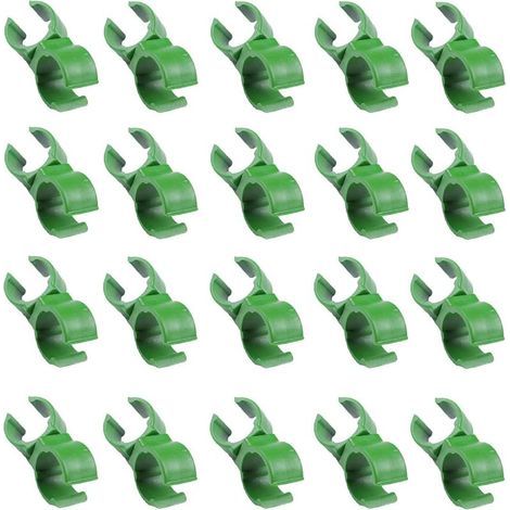 Attaches pour plantes – 20 clips pivotants réglables pour tuteurs de jardin, cages à tomates et plantes grimpantes – Vert 11 mm (1/5)