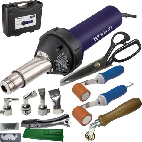 Pistolet à Air Chaud 1600W, Température Réglable 40-600℃, pour Soudure Membrane TPO/PVC, avec Buse de Soudure Standard (1/5)