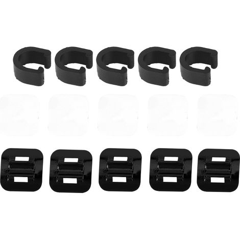 Lot de 5 attaches de cadre pour câbles de vélo, supports de fixation pour tube de frein et gaines - Noir (1/5)