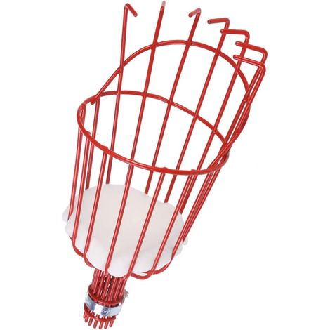 Panier Cueilleur de Fruits en Aluminium Rouge pour Prune Cage de Cueilleur, Éponge Aléatoire, Récupérateur pour Fruit, Outil de Cueillette (1/5)