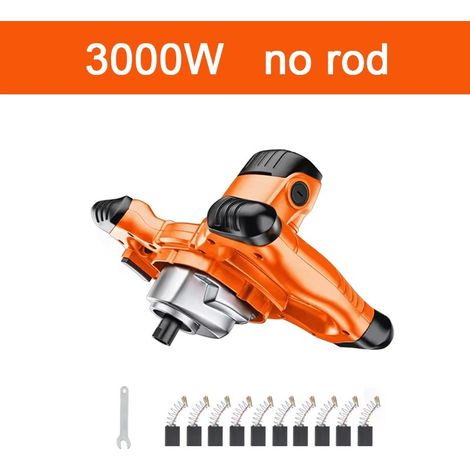 Malaxeur de chantier 220 V industriel – 6 niveaux de vitesse – pour ciment, plâtre, peinture et matériaux en poudre (3000W sans tige)