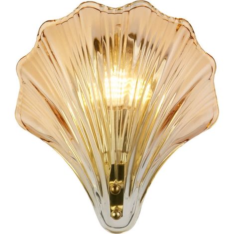 [GEBRAUCHT] B-Ware Searchlight Wandleuchte Lampe Shell LED Designer Muschelform amber IP44 20x22cm