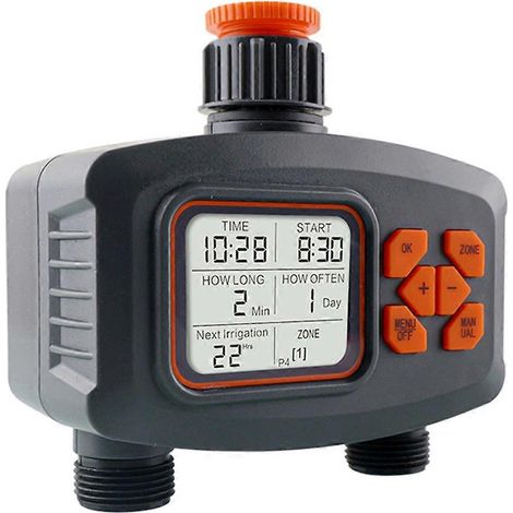 2-Wege-Wasserzeitschaltuhr mit LCD-Anzeige, IP65-Schutzart, automatisches Steuerungssystem