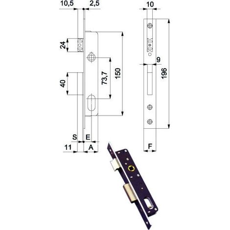 Cerradura para montantes All 16 E20 330 Omec