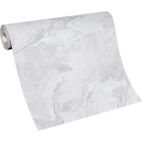 Papier peint imitation marbre crème – Tapisserie intissée pour chambre, cuisine – Résistant à la lumière et facile à appliquer – Erismann