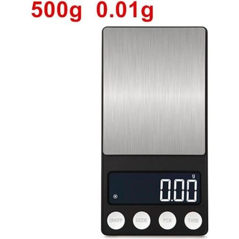 Balance Numérique De Cuisine - Plateau Acier Inoxydable - Précision 0,01 G - Capacité 500 G - Pour Bijoux Et Poids Précis (1/4)