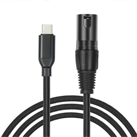 Câble USB-C vers XLR, adaptateur convertisseur XLR mâle vers USB-C de 2 m, câble stéréo pour amplificateur et haut-parleur, taille M (1/5)