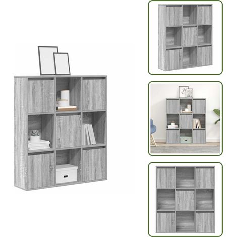 Bücherregal Grau Sonoma 89x24x101,5 cm Holzwerkstoff - Bücherregal - Bücherregale - Bücherschrank - Lagerschrank (1/5)