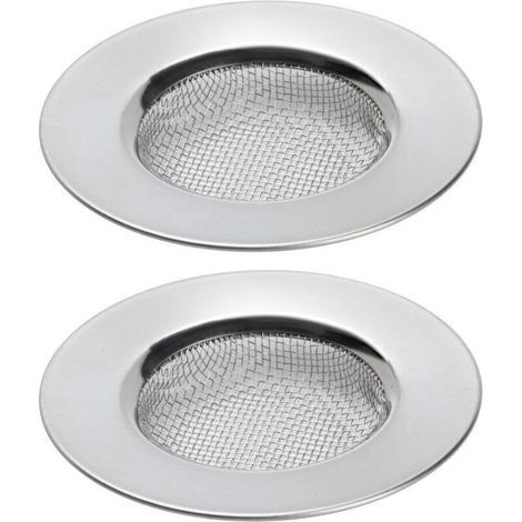 Set di 2 filtri per lavello, ideali per doccia, vasca da bagno o lavello da cucina, ideali per raccogliere capelli. Filtri per scarico in acciaio inox. Diametro: 7,6 cm (3 pollici). (1/4)