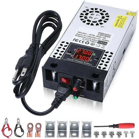 AC/DC-Wandler 5V, 12V, 24V, 30V DC, Einstellbares Netzteil 0-30V, 0-17A, 500W, Schaltnetzteil für LED-Streifen (USA) (1/5)