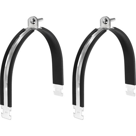 2pcs Coussin En Caoutchouc Collier De Montant 7-7/8" Argent Noir (1/5)