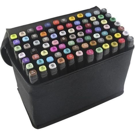 Marqueurs à alcool - eTakin® - Lot de 80 - Double pointe - Multicolore - Opaque-Ywey (1/5)