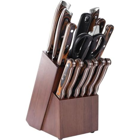 Bloc Porte-Couteaux Rangement en Bois 14 Emplacements (1/5)