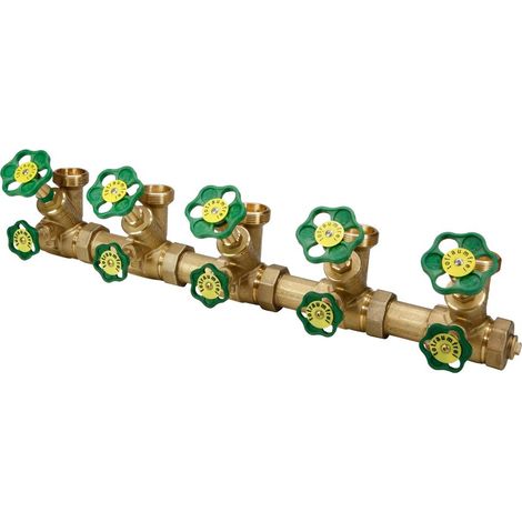 Schlösser ATV-Verteiler mit nichtsteigender Spindel, 5-fach, DN 25, Eingang 1 1/4", oberer Ausgang 1 1/2"