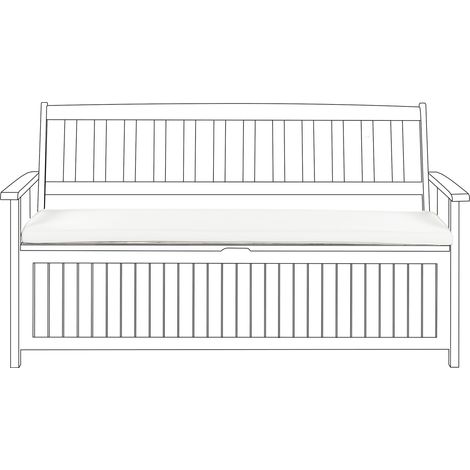 Cojín para banco de jardín con lazos funda extraíble exterior blanco crema Sovana