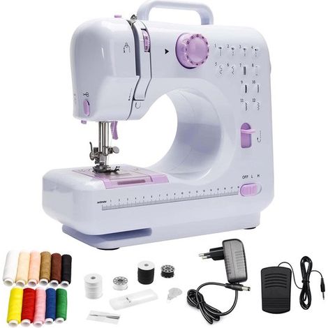 Machine à coudre pour enfants - Machine à coudre pour enfants - 12 types de points - Mini machine à coudre - Cadeau pour filles - Kit de couture pour débutantes (1/5)