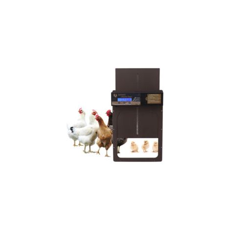 porte poulailler automatique,avec minuterie,en alliage d'aluminium, étanche IP45,écran LED,alimentée par batterie,pour la ferme,marron café (1/5)