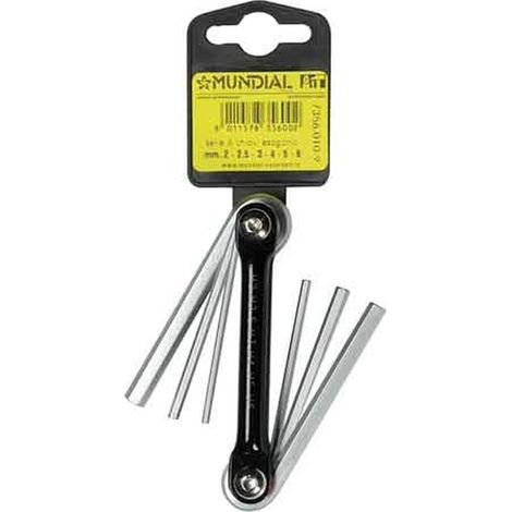 SET CHIAVI ESAGONO MUNDIAL 2 - 2,5 - 3 - 4 - 5 - 6 mm