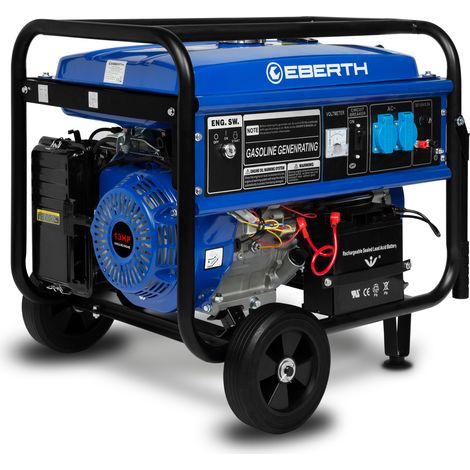Generatore benzina 5500W 13CV 4T monofase e-start ruote – EBERTH (1/5)
