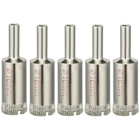 sourcingmap 5pcs Trépan Diamant Foret Scie Cloche 16mm diamant enduit Scie Cloche pour verre carreaux céramique marbre roche porcelaine (1/4)