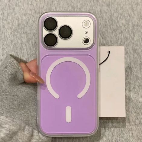 (iPhone 17 Pro Max) Coque de téléphone 2-en-1 avec chargeur intégré, finition mate et antichoc, fermeture magnétique et transparente. (1/5)